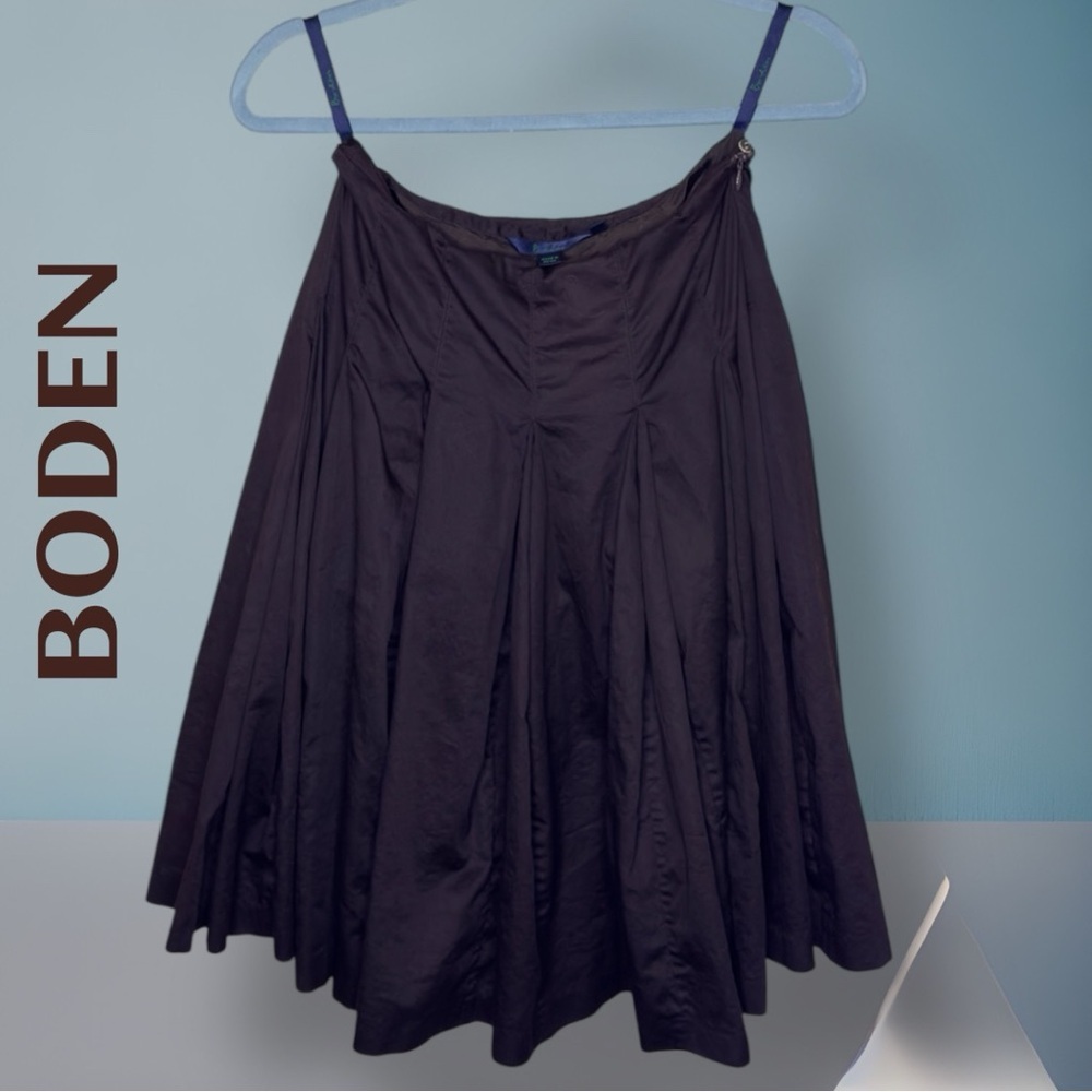 🌺BODEN BROWN PLEATED VALENTINA TAFFETA MIDI SKIRT